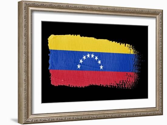 Brushstroke Flag Venezuela-robodread-Framed Art Print