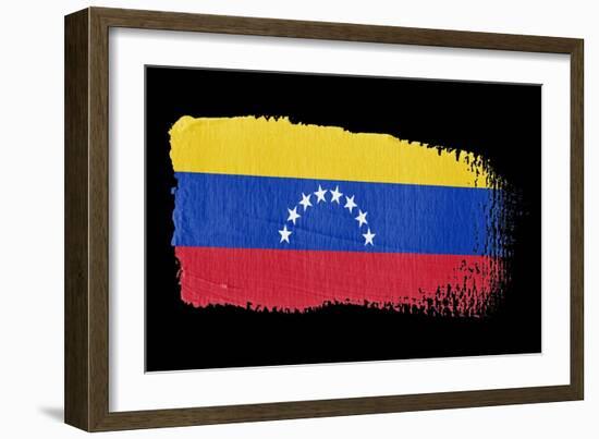 Brushstroke Flag Venezuela-robodread-Framed Art Print