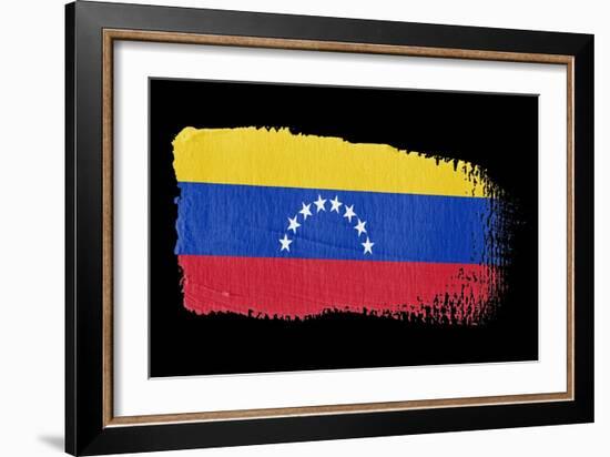 Brushstroke Flag Venezuela-robodread-Framed Art Print