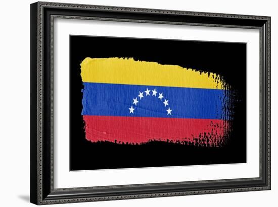 Brushstroke Flag Venezuela-robodread-Framed Art Print