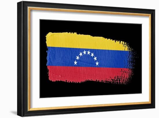 Brushstroke Flag Venezuela-robodread-Framed Art Print