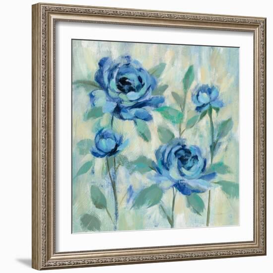 Brushy Blue Flowers I-Silvia Vassileva-Framed Art Print