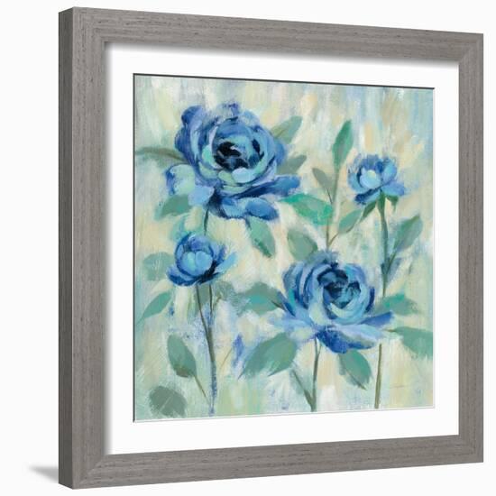 Brushy Blue Flowers I-Silvia Vassileva-Framed Art Print