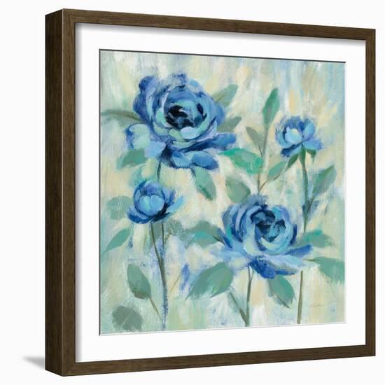 Brushy Blue Flowers I-Silvia Vassileva-Framed Art Print