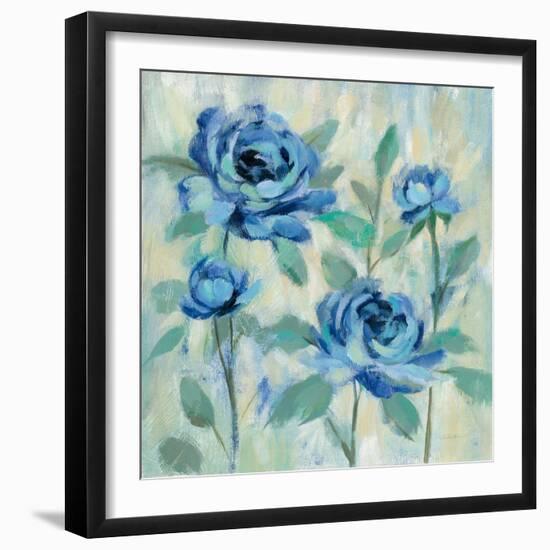 Brushy Blue Flowers I-Silvia Vassileva-Framed Art Print