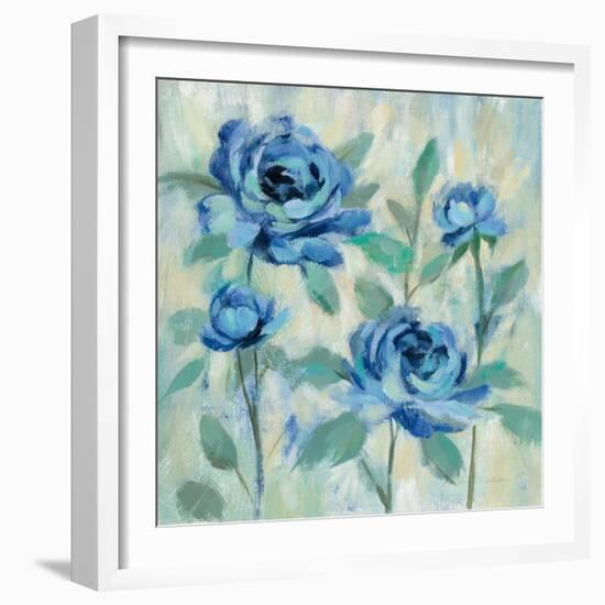 Brushy Blue Flowers I-Silvia Vassileva-Framed Art Print