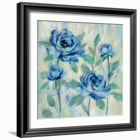 Brushy Blue Flowers I-Silvia Vassileva-Framed Art Print