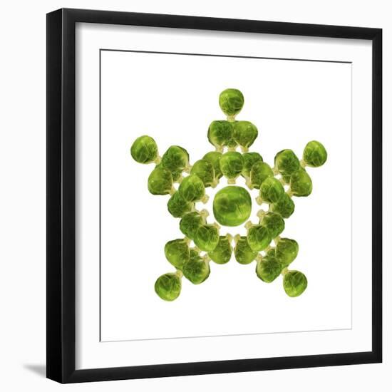 Brussel Sprout in Star or Snowflake Shape-null-Framed Photographic Print