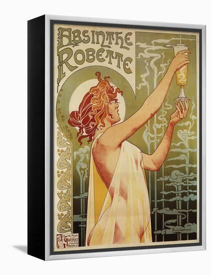 Brussels, Belgium - Robette Absinthe Advertisement Poster-Lantern Press-Framed Stretched Canvas