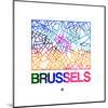 Brussels Watercolor Street Map-NaxArt-Mounted Art Print