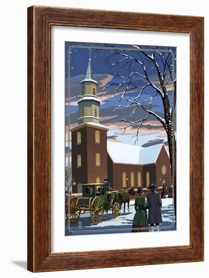 Bruton Parish - Williamsburg, Virginia-Lantern Press-Framed Art Print