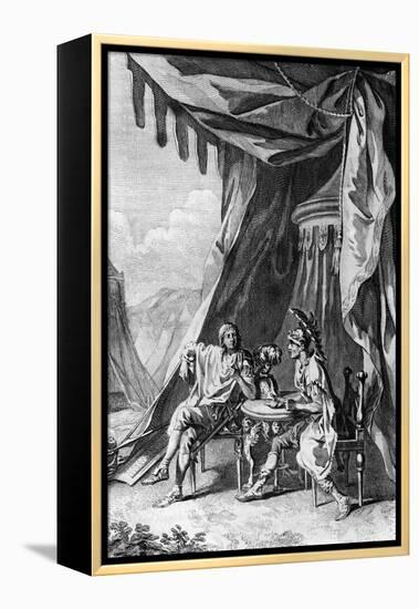 Brutus and Cassius in Brutus's Tent, Act IV Scene III from "Julius Caesar" by William Shakespeare-Francis Hayman-Framed Premier Image Canvas