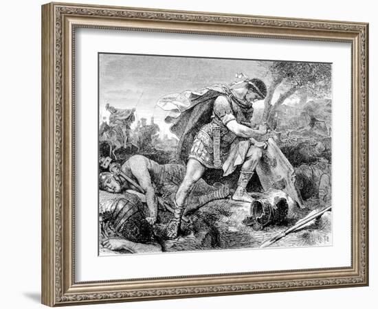 Brutus Commits Suicide-Hermann Vogel-Framed Art Print