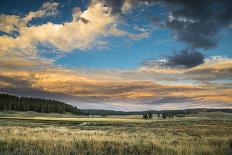 Lightining Illuminates The Sunset Sky Over Biscuit Basin, Yellowstone National Park-Bryan Jolley-Photographic Print