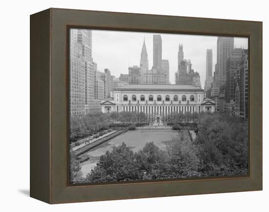 Bryant Park Looking toward Public Library-Philip Gendreau-Framed Premier Image Canvas