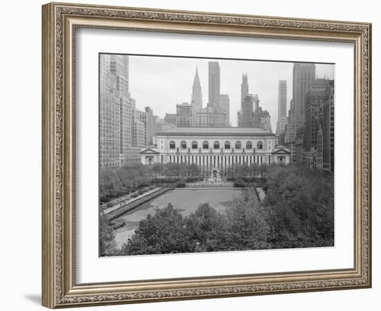 Bryant Park Looking toward Public Library-Philip Gendreau-Framed Photographic Print