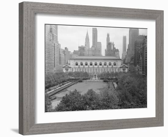 Bryant Park Looking toward Public Library-Philip Gendreau-Framed Photographic Print
