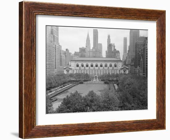 Bryant Park Looking toward Public Library-Philip Gendreau-Framed Photographic Print