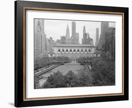 Bryant Park Looking toward Public Library-Philip Gendreau-Framed Photographic Print