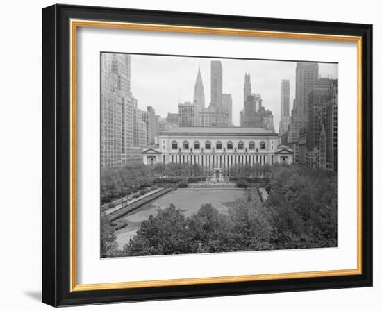 Bryant Park Looking toward Public Library-Philip Gendreau-Framed Photographic Print