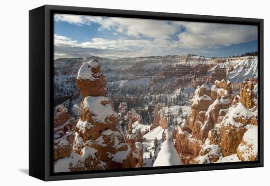 Bryce Canyon Amphitheater, Bryce Canyon NP in Snow, Utah-Howie Garber-Framed Premier Image Canvas