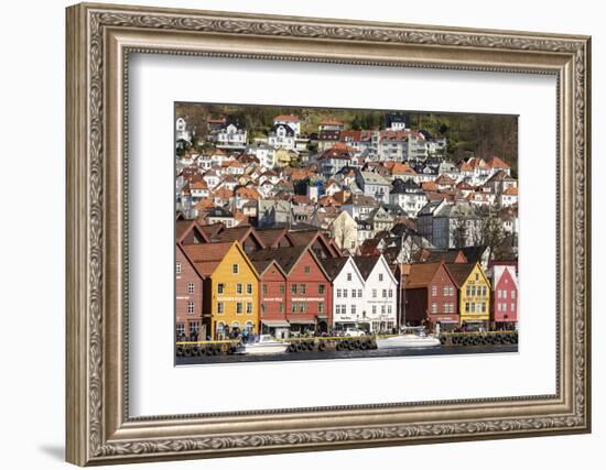 Bryggen old town waterfront, Bergen, Euruope-Tony Waltham-Framed Photographic Print