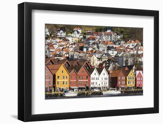 Bryggen old town waterfront, Bergen, Euruope-Tony Waltham-Framed Photographic Print