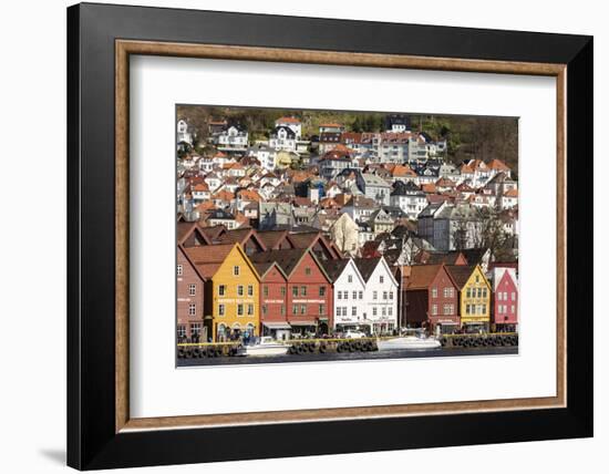 Bryggen old town waterfront, Bergen, Euruope-Tony Waltham-Framed Photographic Print