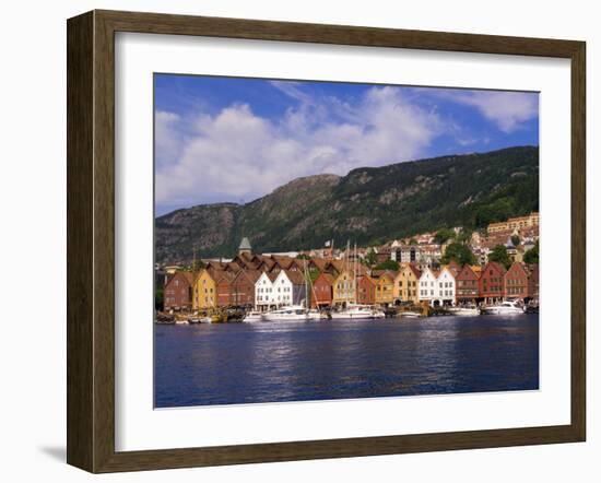 Bryggen Shopping District, Bergen, Norway-Michael DeFreitas-Framed Photographic Print