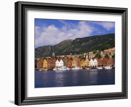 Bryggen Shopping District, Bergen, Norway-Michael DeFreitas-Framed Photographic Print