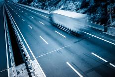 Motion Trucks on the Freeway.-bspguy-Photographic Print