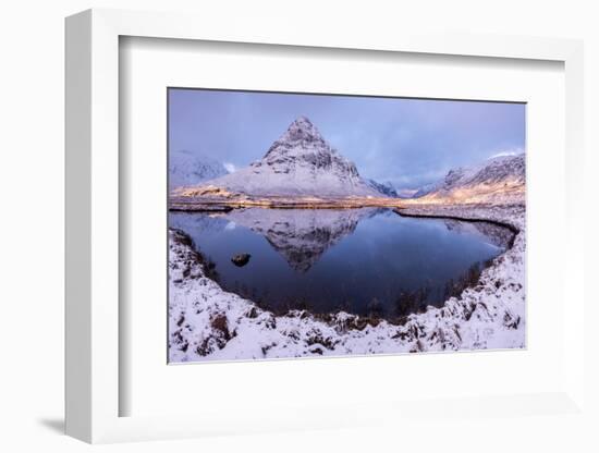 Buachaille Etive Beag reflected in Lochan na Fola, early morning light, Glencoe, Scotland, UK-Ross Hoddinott-Framed Photographic Print