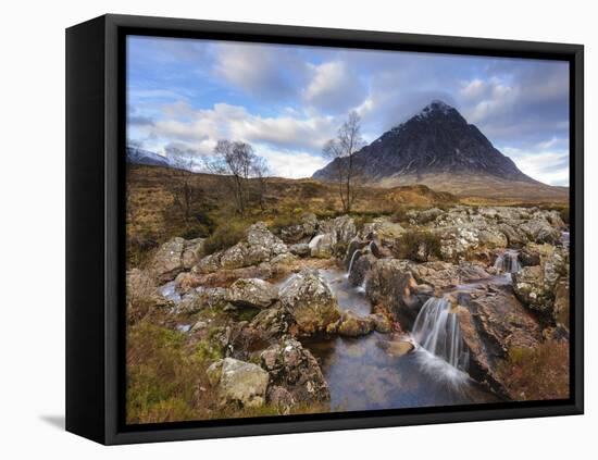 Buachaille Etive Mor and the River Coupall, Glen Etive, Rannoch Moor, Western Highlands, Scotland-Chris Hepburn-Framed Premier Image Canvas