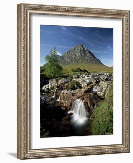 Buachaille Etive Mor and the River Coupall, Glen Etive, Western Highlands, Scotland, United Kingdom-Lee Frost-Framed Photographic Print