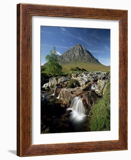 Buachaille Etive Mor and the River Coupall, Glen Etive, Western Highlands, Scotland, United Kingdom-Lee Frost-Framed Photographic Print