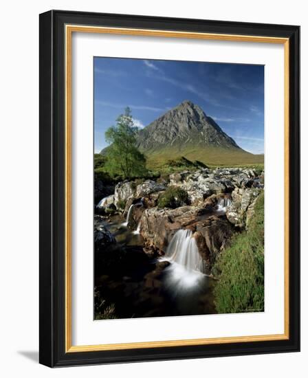 Buachaille Etive Mor and the River Coupall, Glen Etive, Western Highlands, Scotland, United Kingdom-Lee Frost-Framed Photographic Print