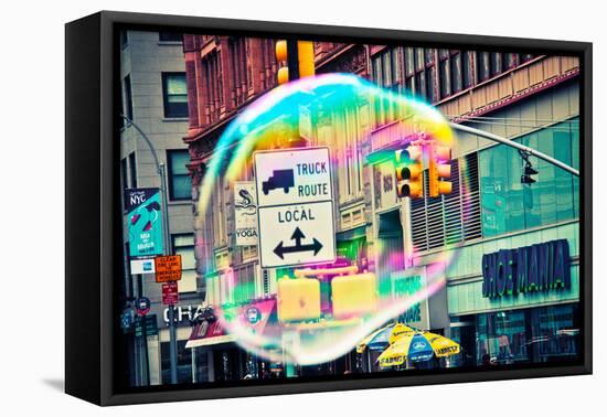 Bubble Floating in NYC-null-Framed Stretched Canvas