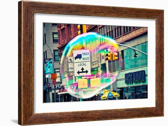 Bubble Floating in NYC-null-Framed Photo