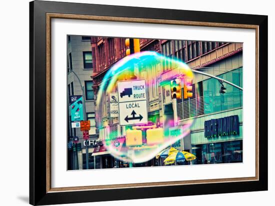 Bubble Floating in NYC-null-Framed Photo