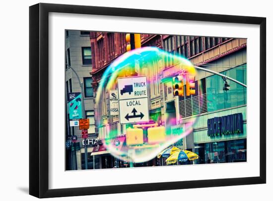 Bubble Floating in NYC-null-Framed Photo