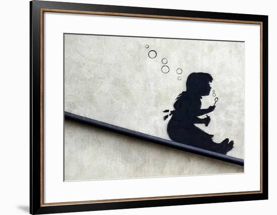 Bubble Girl-Banksy-Framed Giclee Print