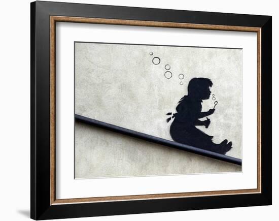 Bubble Girl-Banksy-Framed Giclee Print