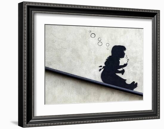 Bubble Girl-Banksy-Framed Giclee Print