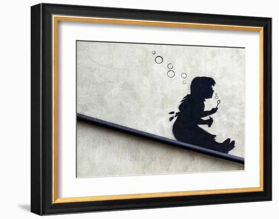 Bubble Girl-Banksy-Framed Giclee Print