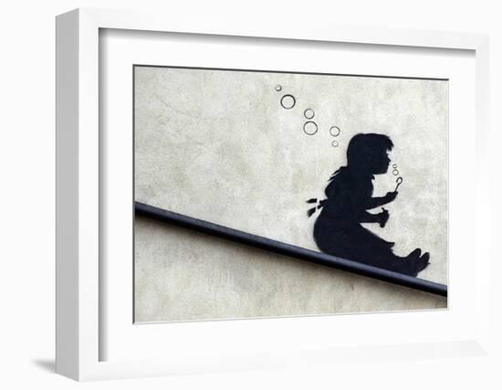 Bubble Girl-Banksy-Framed Giclee Print