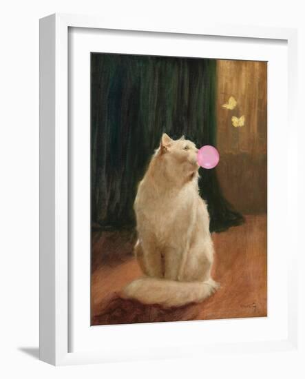 Bubble Gum and Cat-The Art Concept-Framed Photographic Print