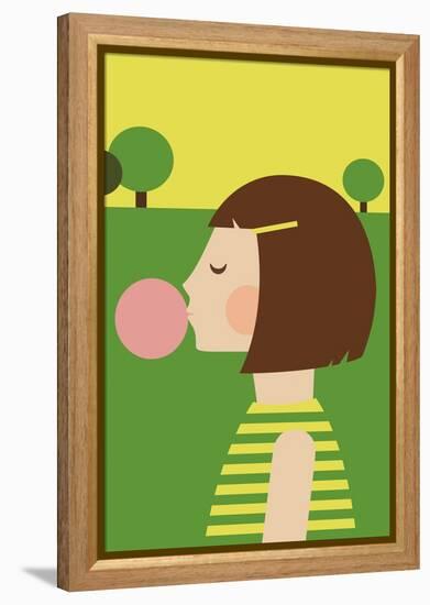 Bubblegum Girl-Dicky Bird-Framed Premier Image Canvas