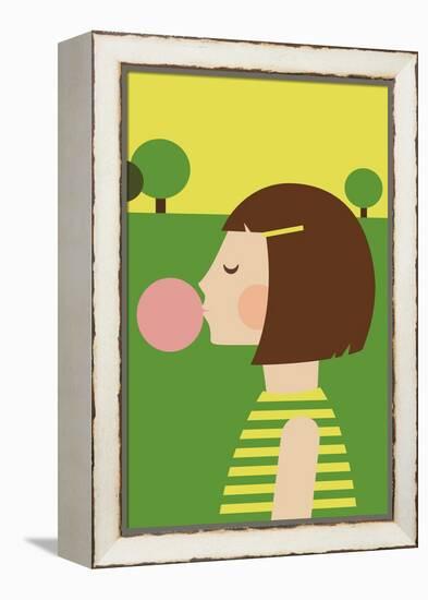 Bubblegum Girl-Dicky Bird-Framed Premier Image Canvas
