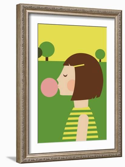 Bubblegum Girl-Dicky Bird-Framed Giclee Print