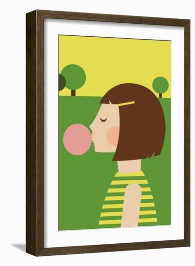 Bubblegum Girl-Dicky Bird-Framed Giclee Print